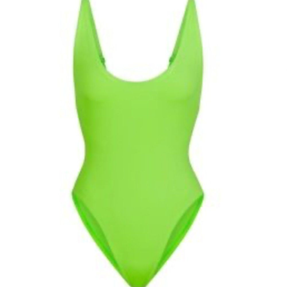NWT NEON GREEN SCOOP NECK ONE PIECE